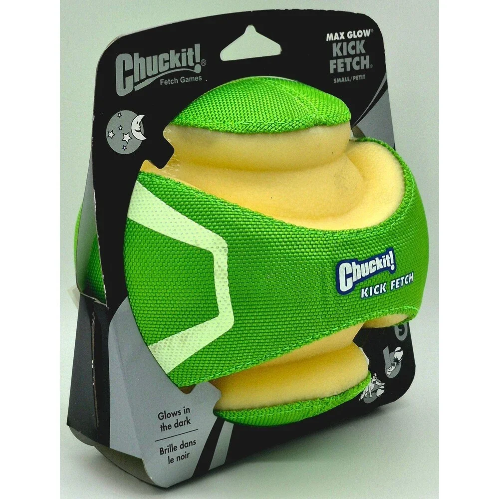 Chuckit Max Glow Kick Fetch Small 5.5” Glow in Dark Dog Toy New